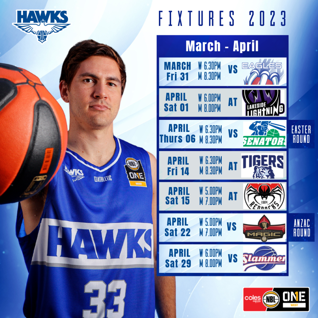 Hawks NBL1 West Fixtures are out Perry Lakes Basketball