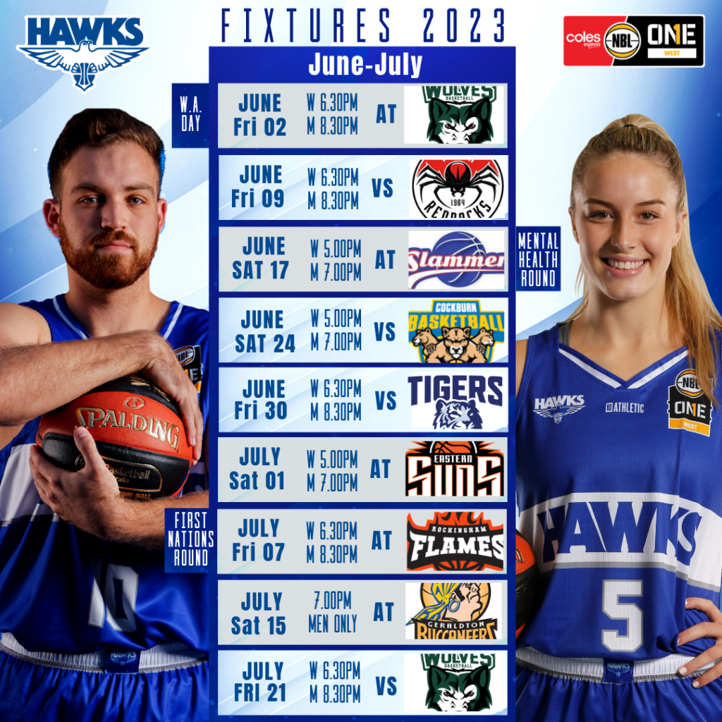 Hawks NBL1 West Fixtures are out Perry Lakes Basketball
